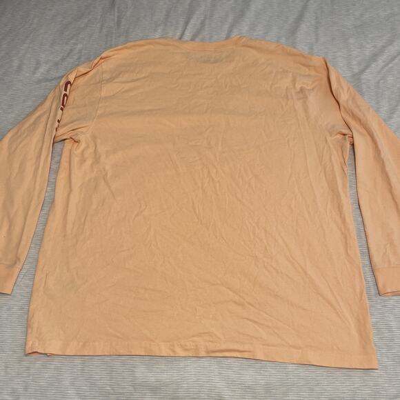 Carhartt Long Sleeve Logo T-Shirt Orange Size 2XL Loose Fit Heavyweight Graphic - Picture 4 of 6